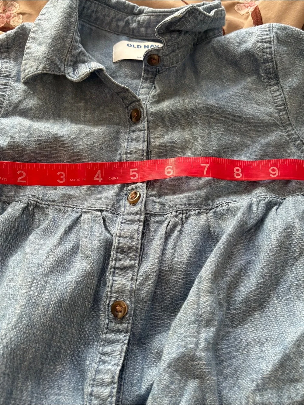 Old Navy Light Blue Chambray Girls' Button-Front Dress 2T